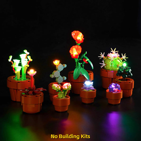 BrickBling cactus décor light kit brightens cactus details for LEGO Tiny Plants.