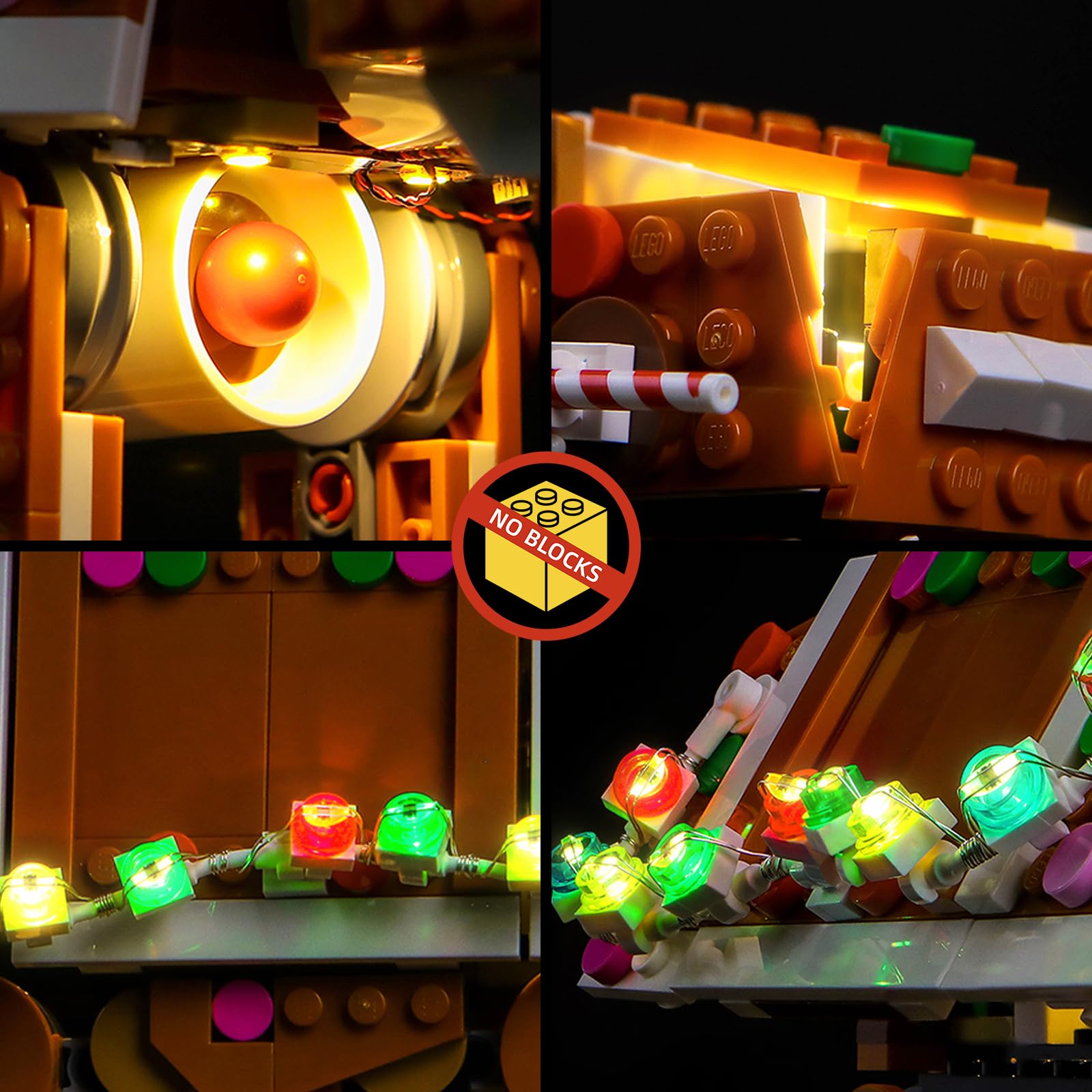 BrickBling lights add Christmas charm to your LEGO Gingerbread display.