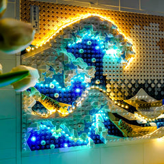 BrickBling dazzling wave canvas display ideal for home or office.