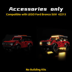 BrickBling LED Bronco detail illumination reveals hidden features during display.