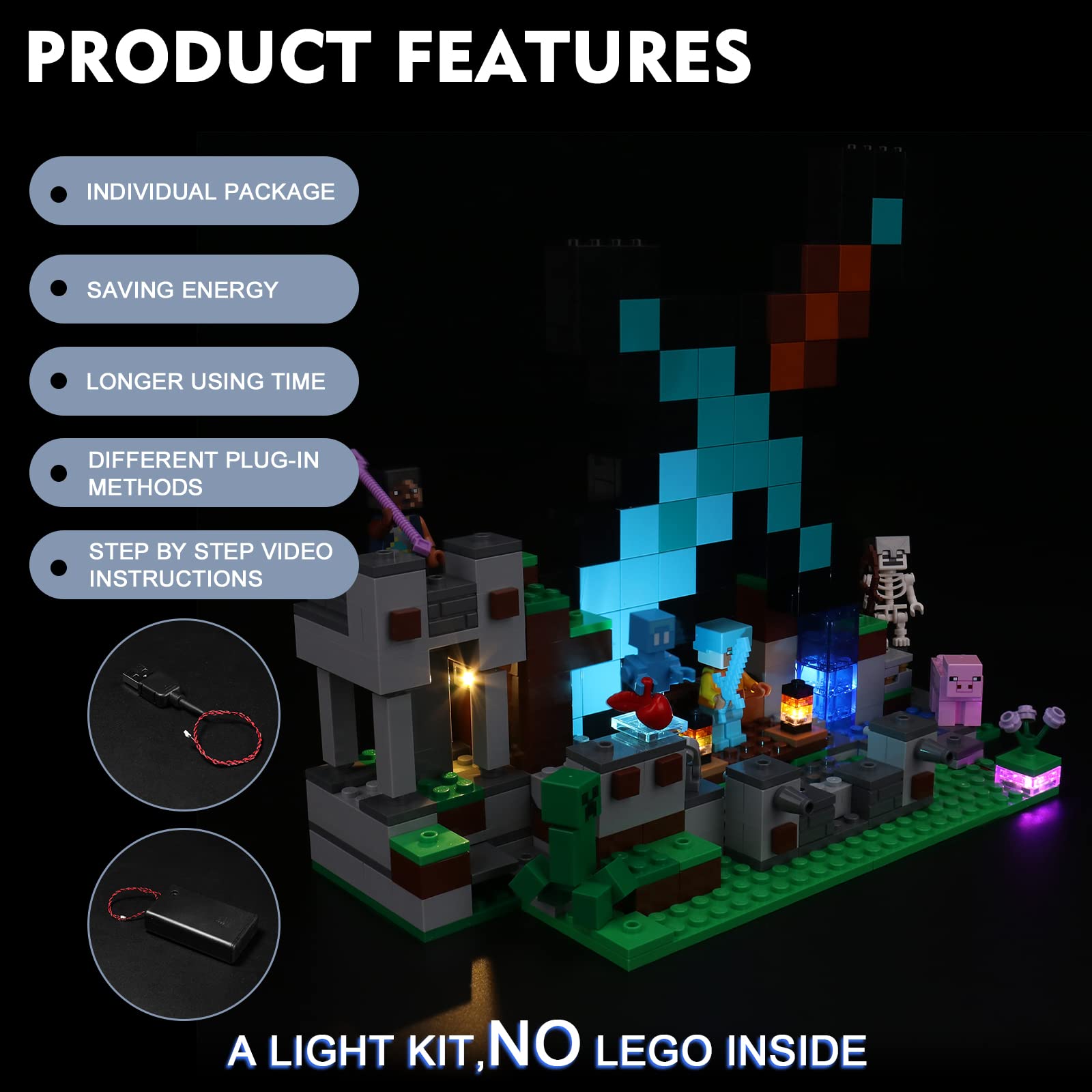 Close-up of copper wiring and ABS materials in BrickBling light.