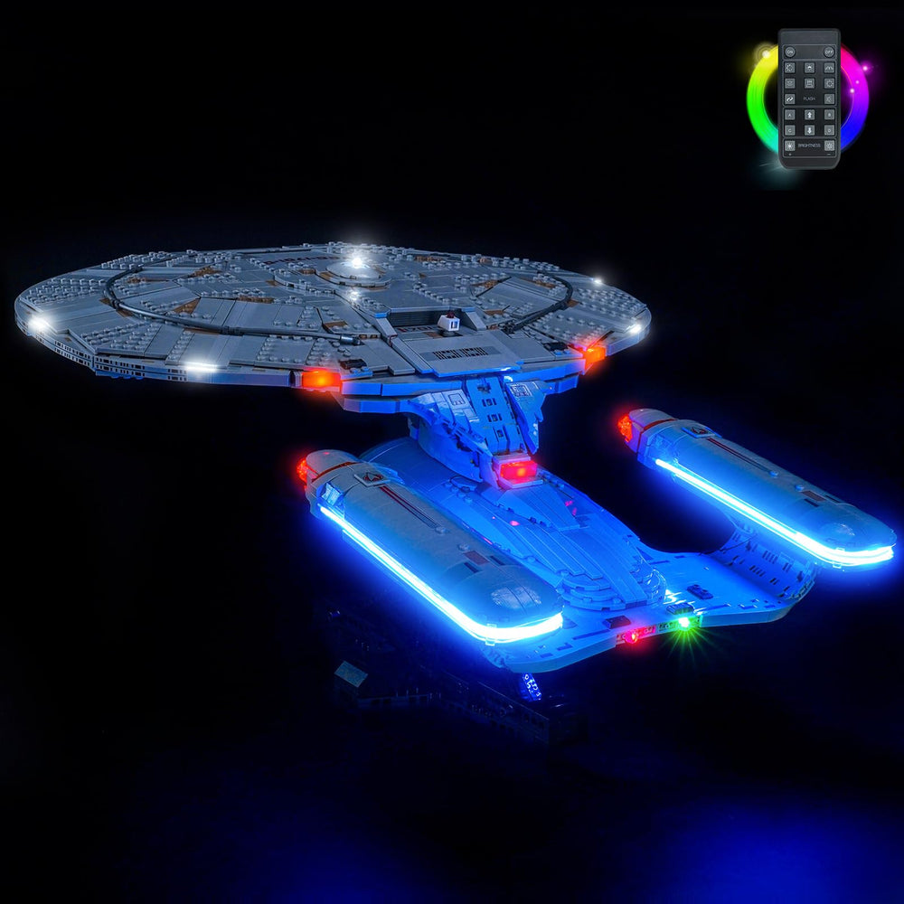 BrickBling LED light kit for Enterprise 10356 front-lit highlights hull details