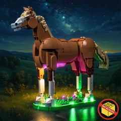 BrickBling LED light kit for LEGO 31166, dark-room display shows dramatic illumination.