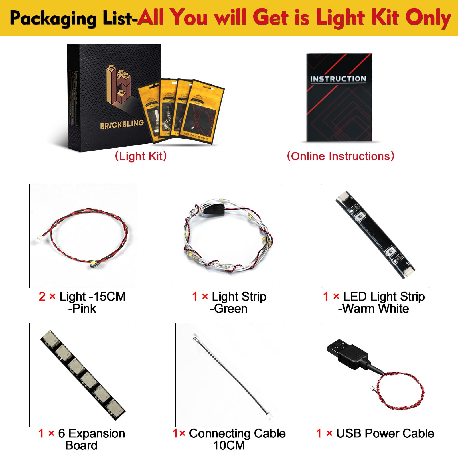 BrickBling LED light kit for LEGO 31166, slim wires fit neatly inside bricks.