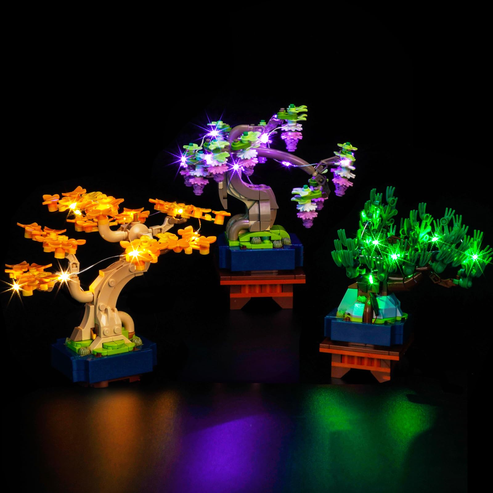 BrickBling LED light kit for Lego mini bonsai trees lights the display