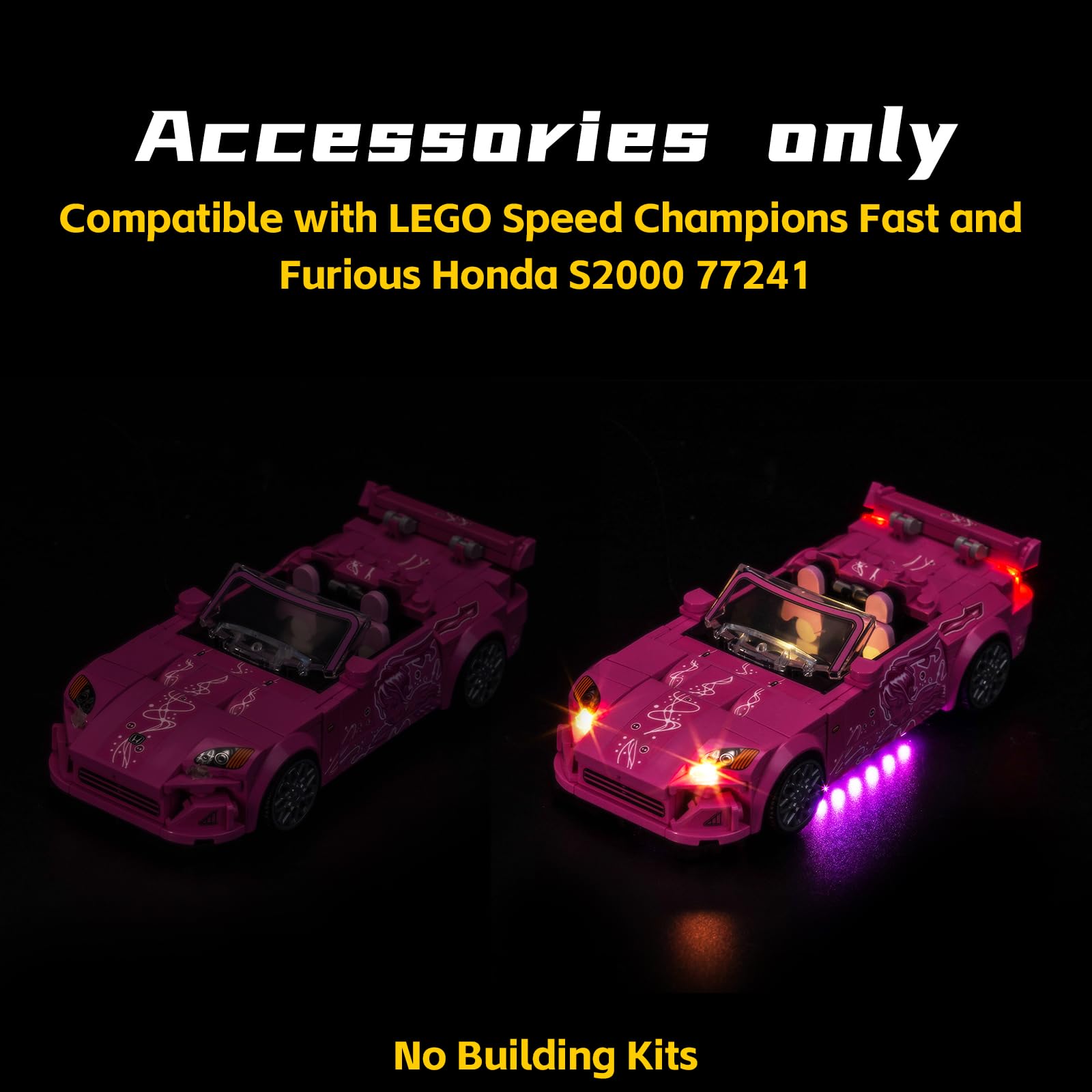 BrickBling LED light kit for Honda S2000 glowing display enhances realism