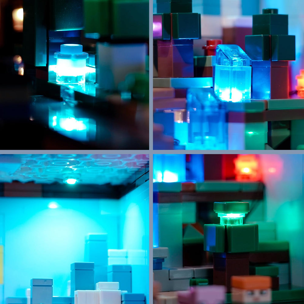 BrickBling lights integrated with Lego 21265 for safe illumination.