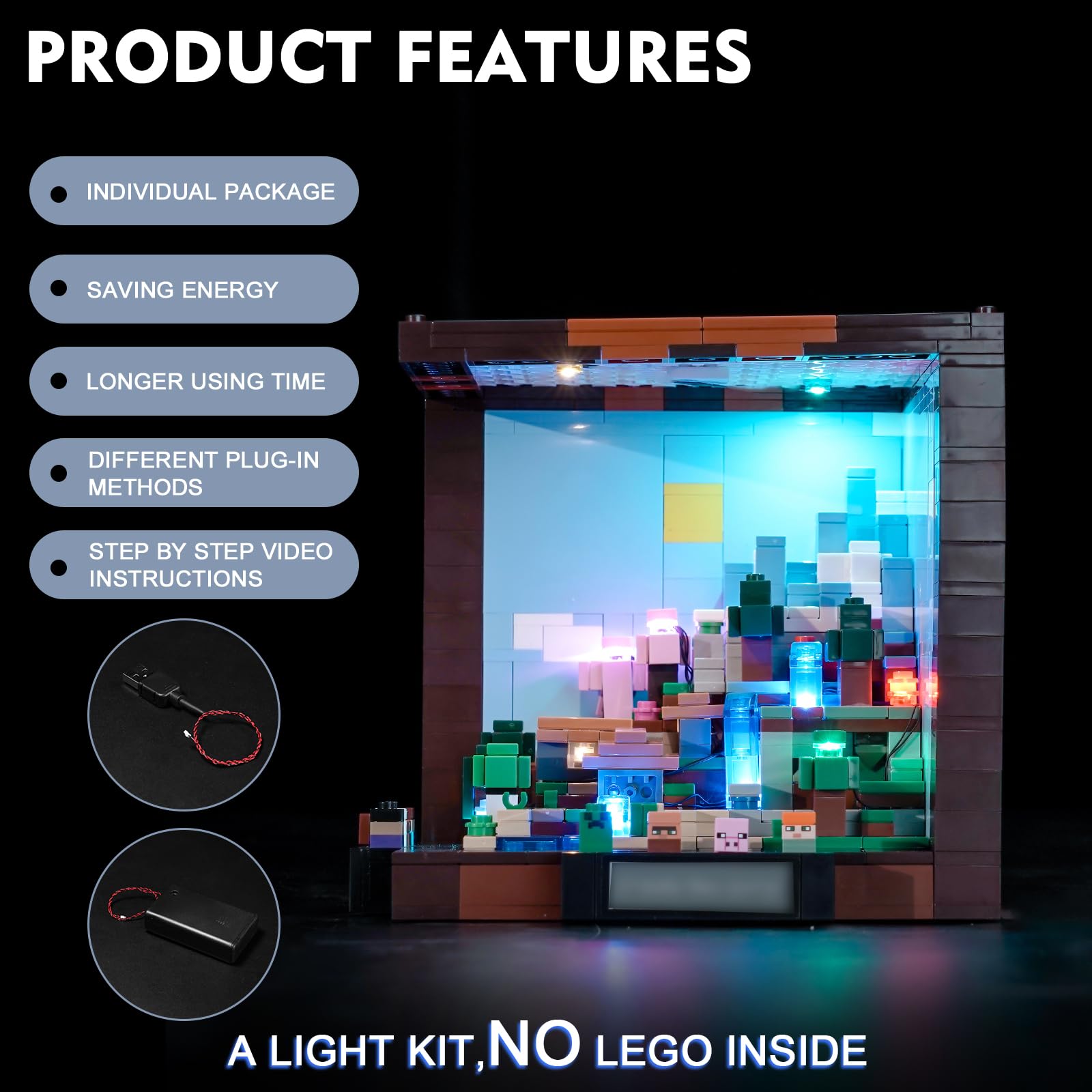 BrickBling lit display turns static models into eye-catching decor.
