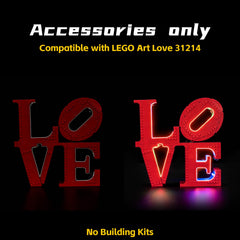 BrickBling Love Sign illumination highlights sculpture details and ambiance