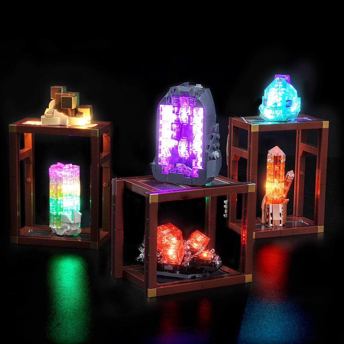 BrickBling LED light kit for Mineral Collection adds subtle illumination to the display