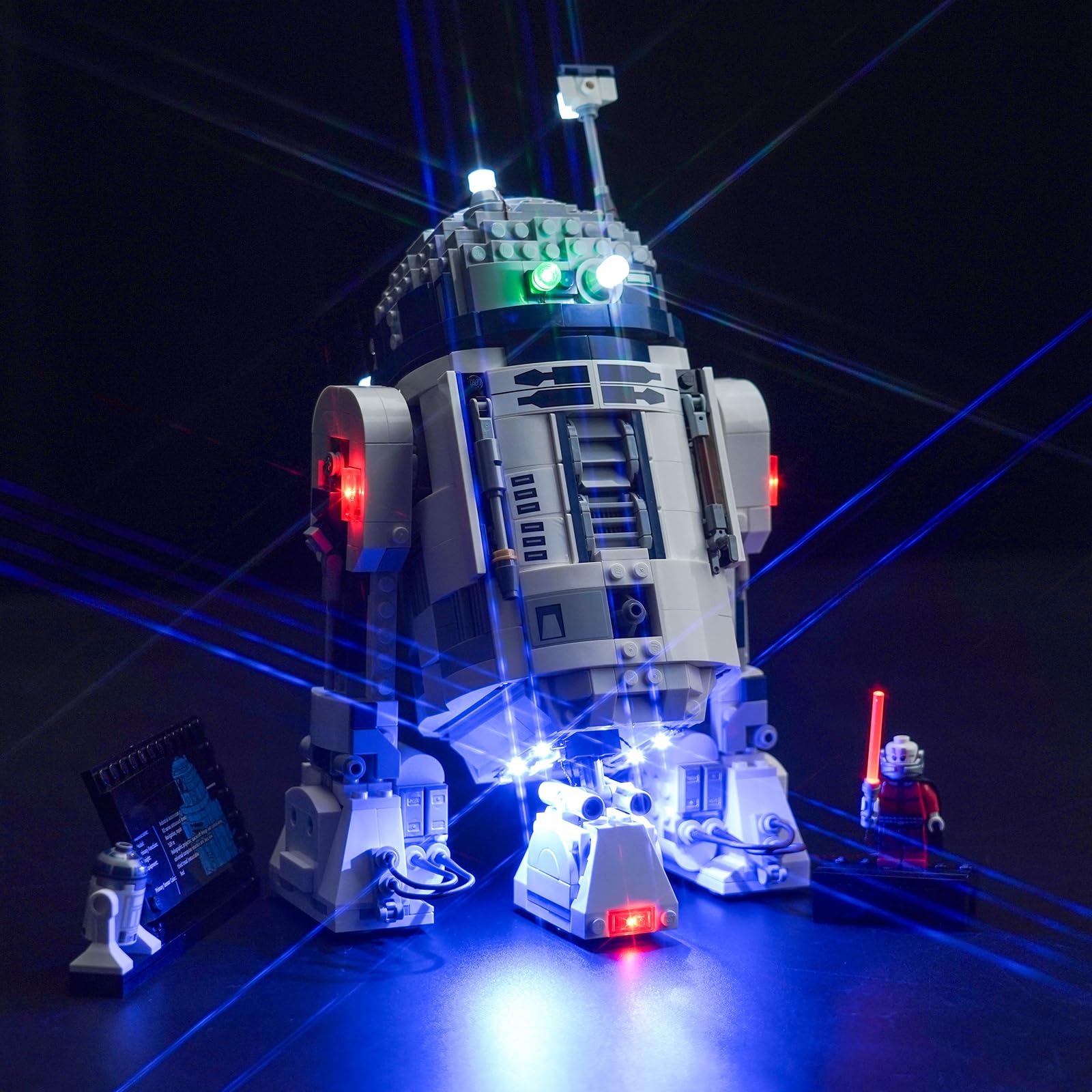 BrickBling LED light for R2-D2 body enhances model details in low light