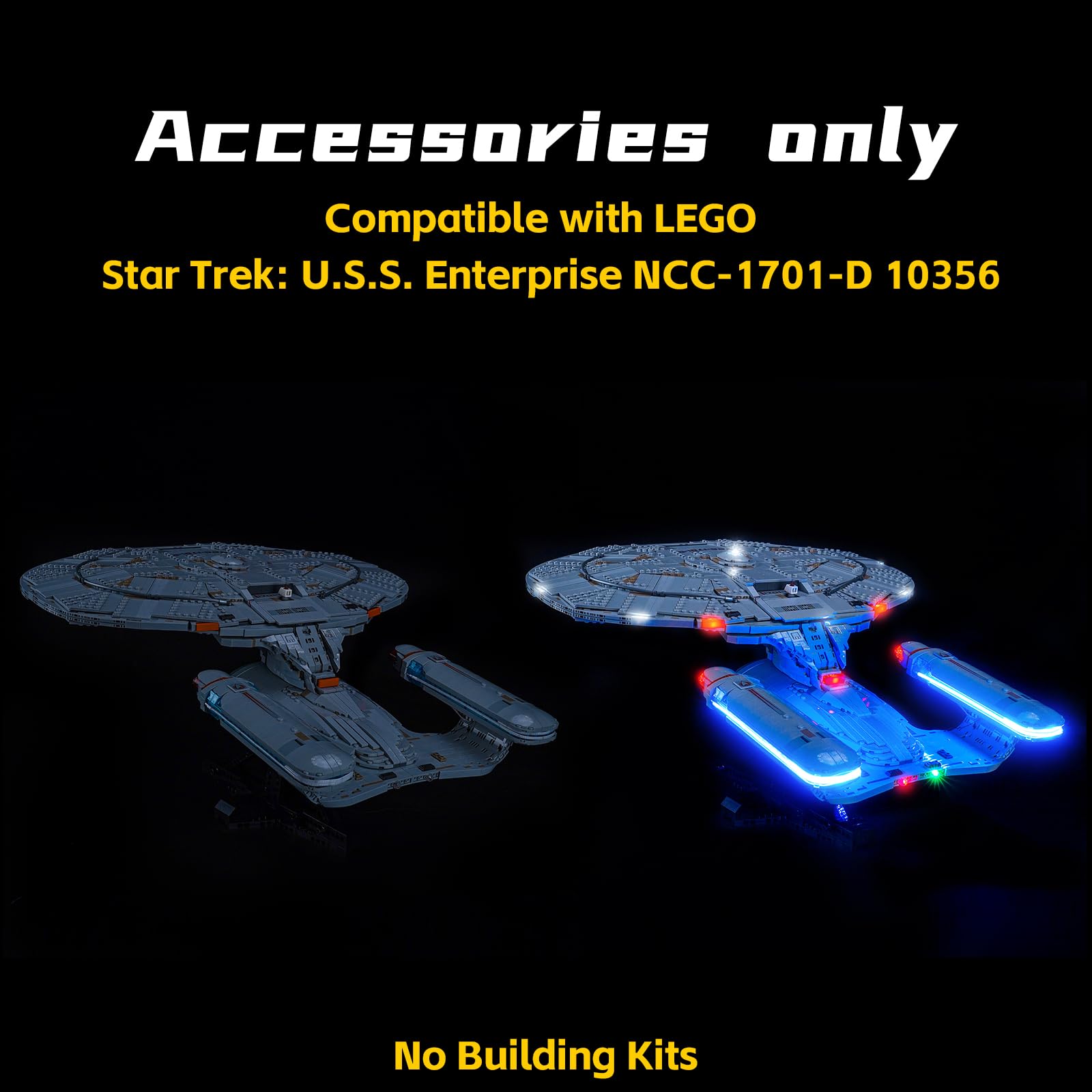 BrickBling LED light kit powered by USB for flexible power options