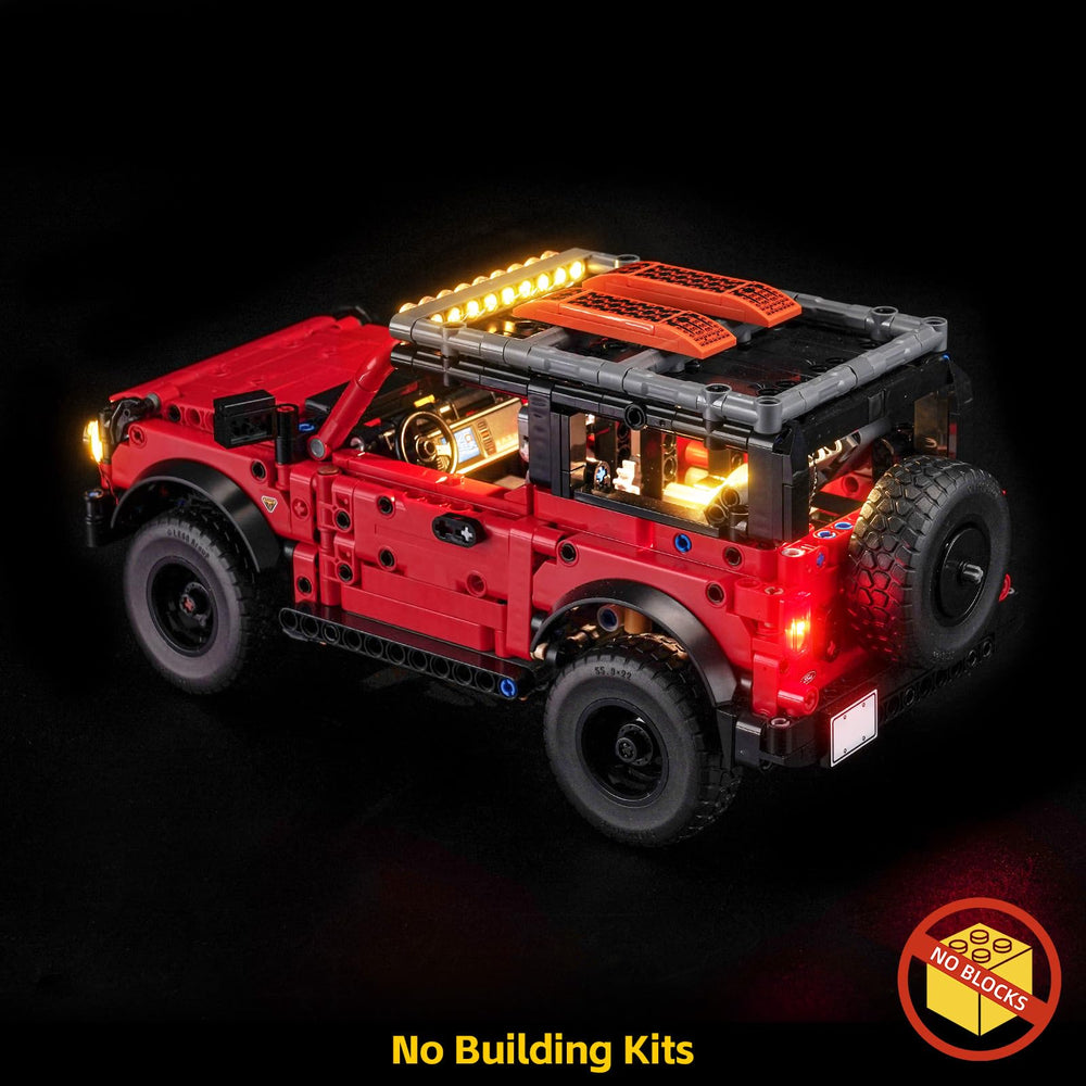 BrickBling LED lighting for Ford Bronco 42213, inside view reveals hidden details with safe materials.