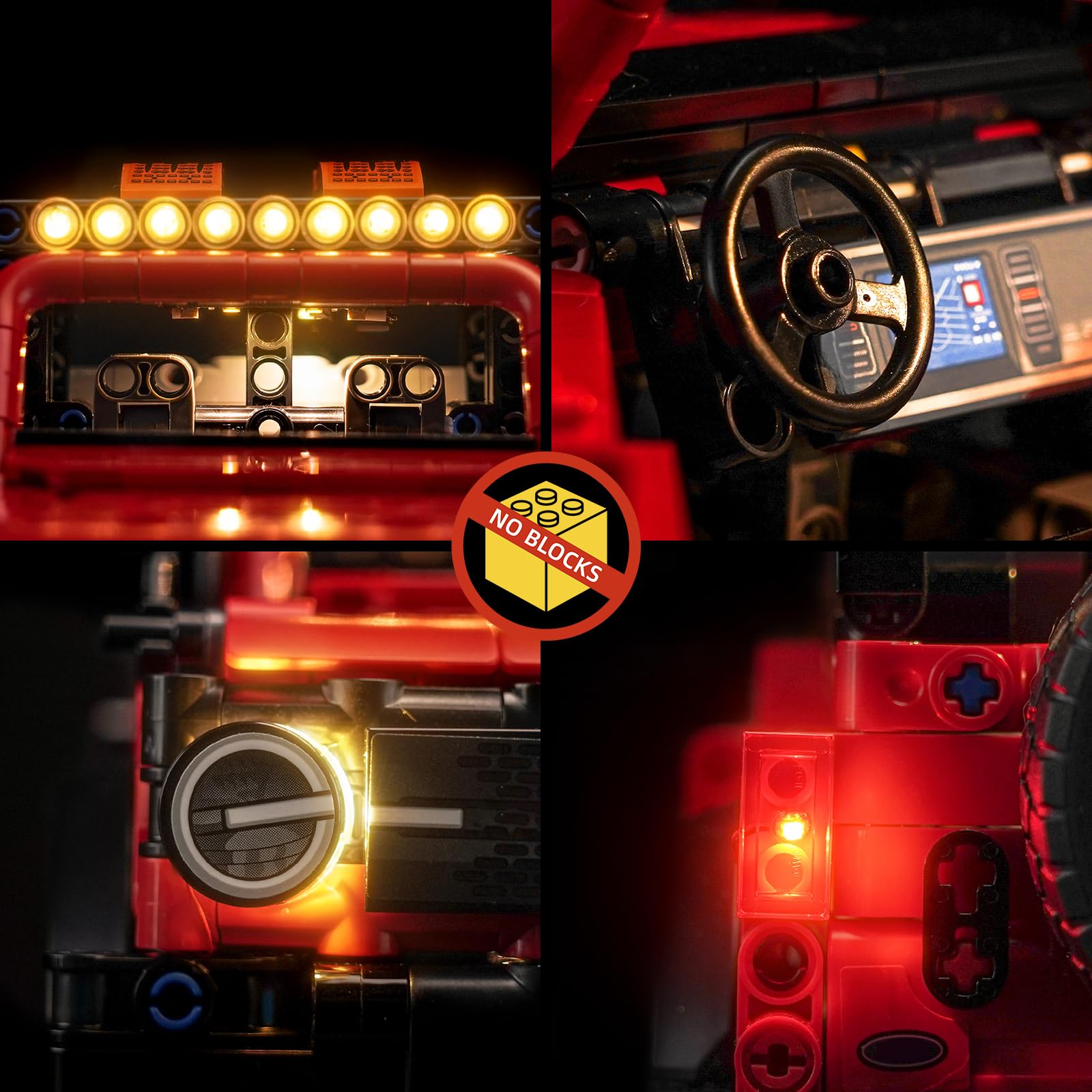 BrickBling LED lighting kit includes setup guide for straightforward Ford Bronco 42213 assembly.