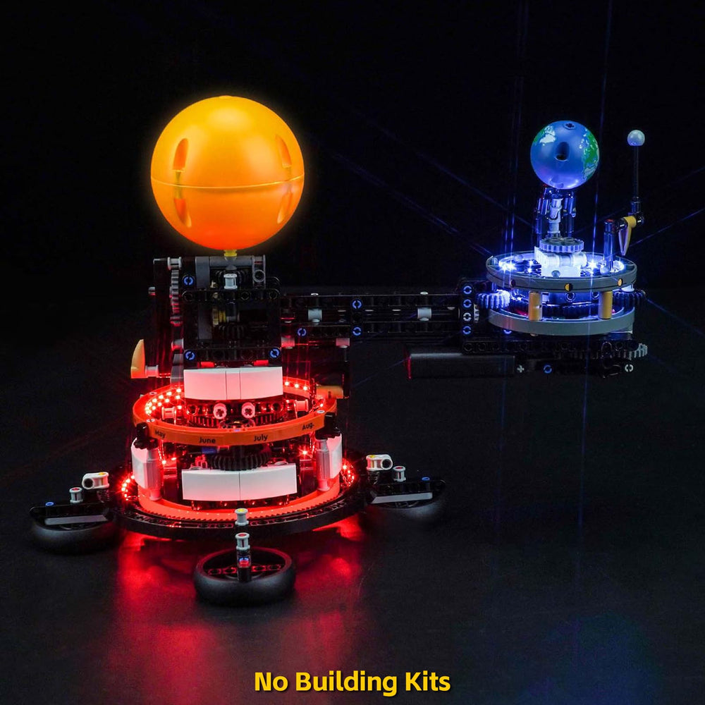 BrickBling LED lights highlight the Moon in Orbit with a gentle, engaging glow.