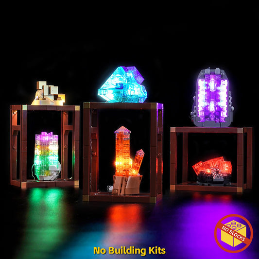 BrickBling lighting for LEGO 21362 enhances mineral details on the display
