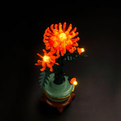 BrickBling lighting kit for Lego Chrysanthemum installation brightens the 10368 display.