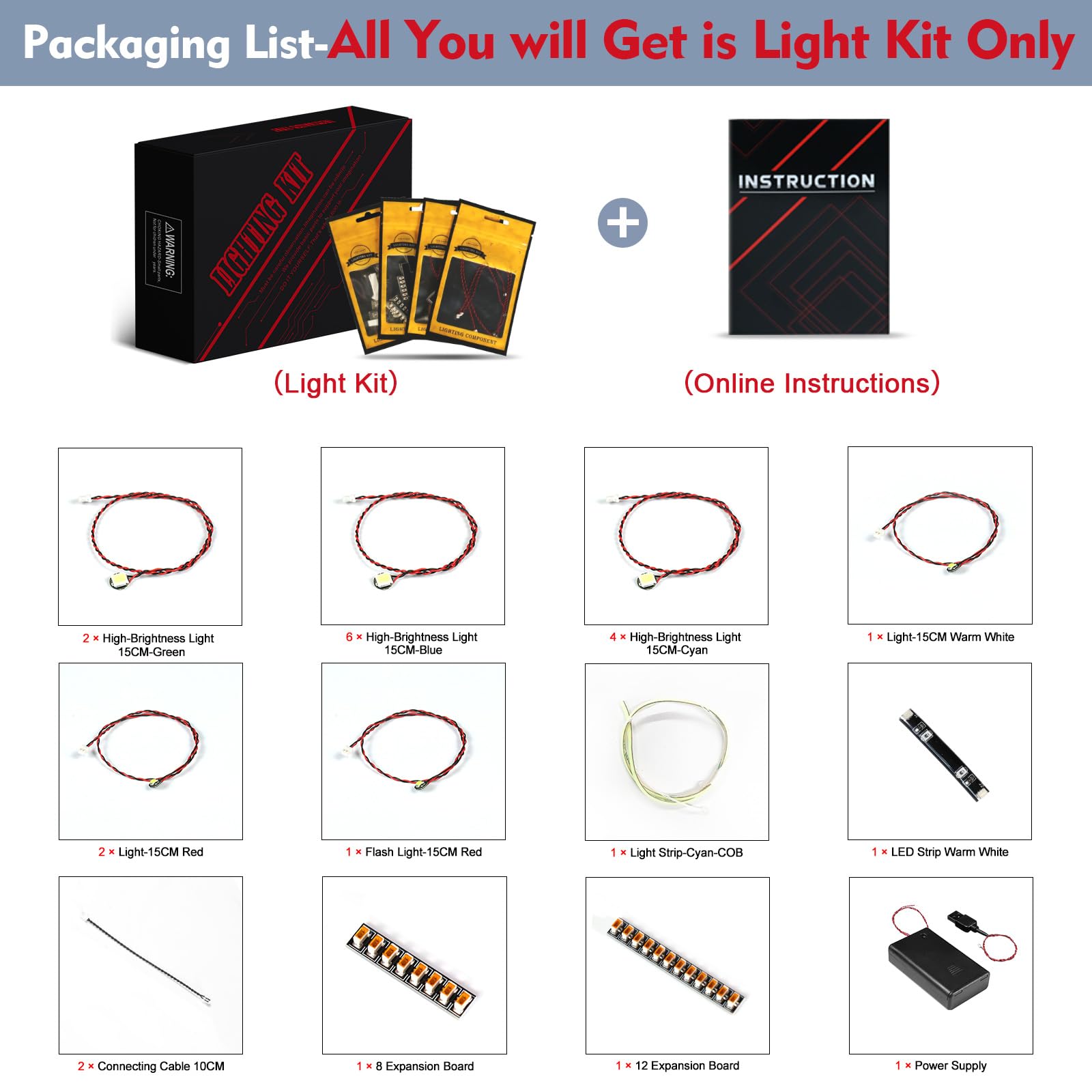 BrickBling light kit USB power enables flexible powering