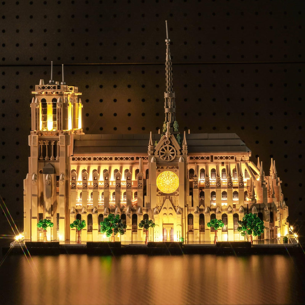 BrickBling step-by-step LED lighting kit provides easy installation for your Notre-Dame 21061