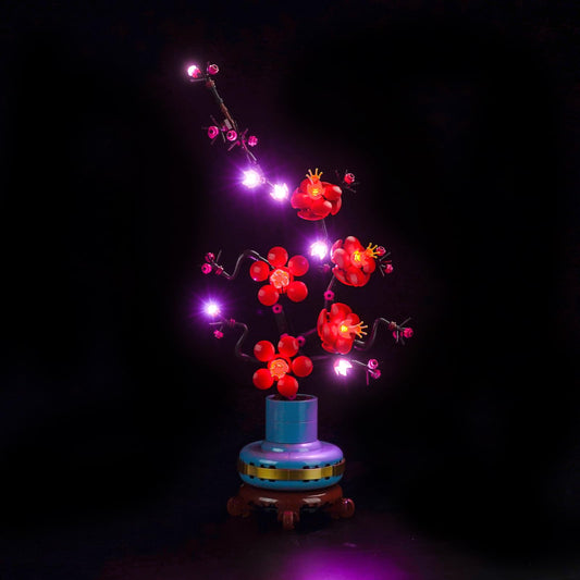 BrickBling plum blossom light kit enhances display with subtle illumination.