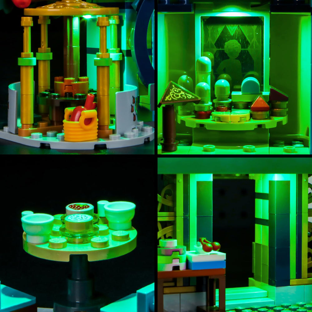 BrickBling Wicked Emerald City powered display bringing the scene to life.