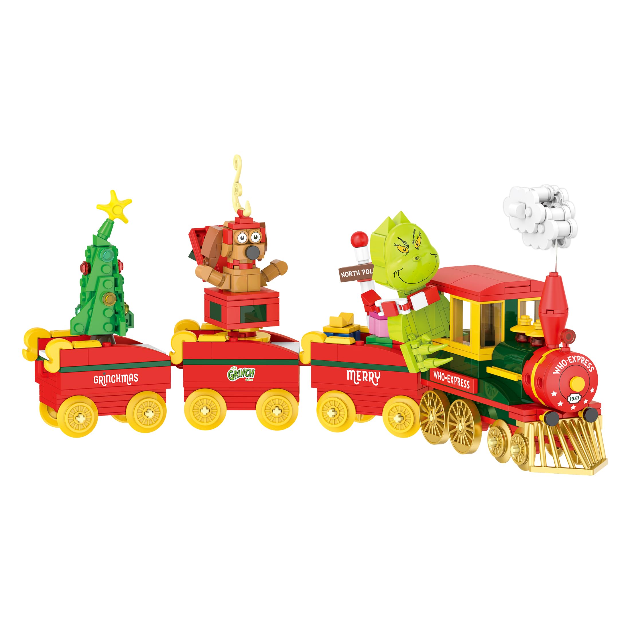 Brickcraft festive tree with presents for charming holiday décor and family gathering centerpiece.