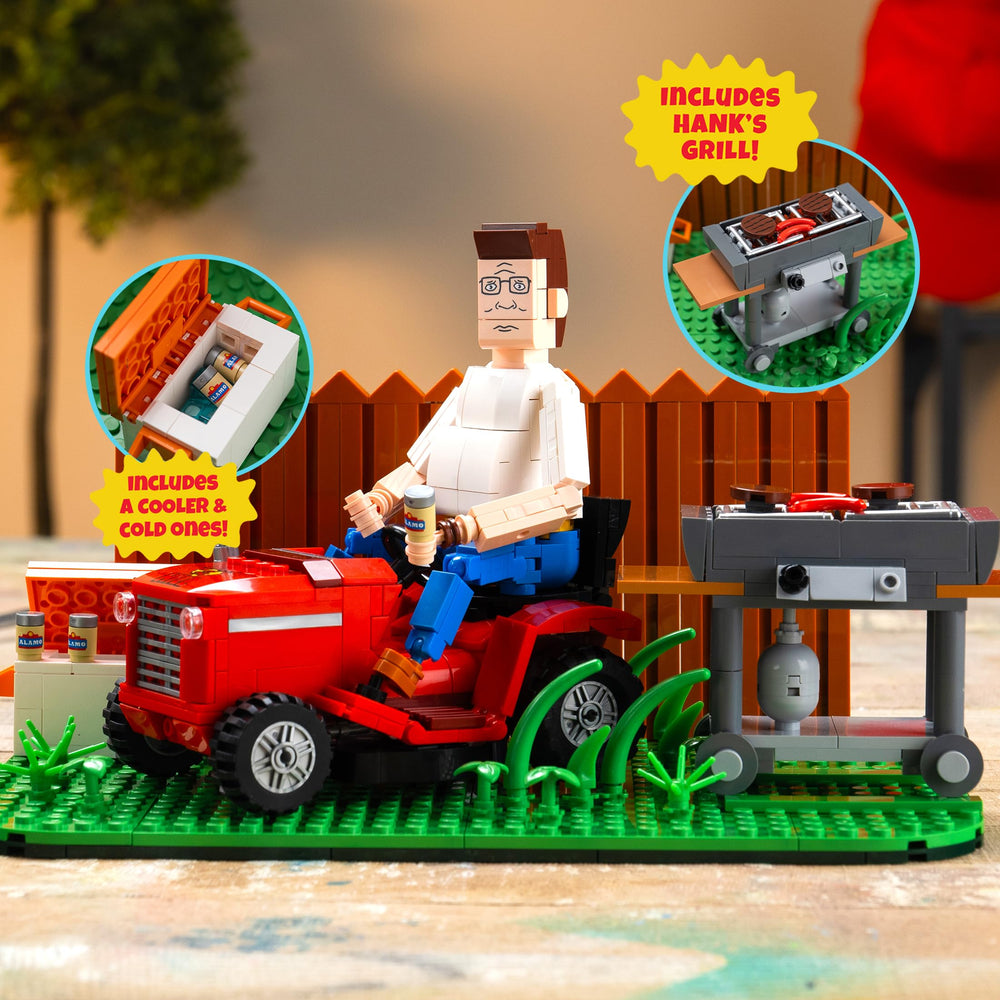 BrickCraft Hank Hill collectible display base, ideal for shelf decor.