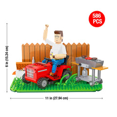 BrickCraft Hank Hill backyard fence, authentic setup for Arlen-inspired scenes.