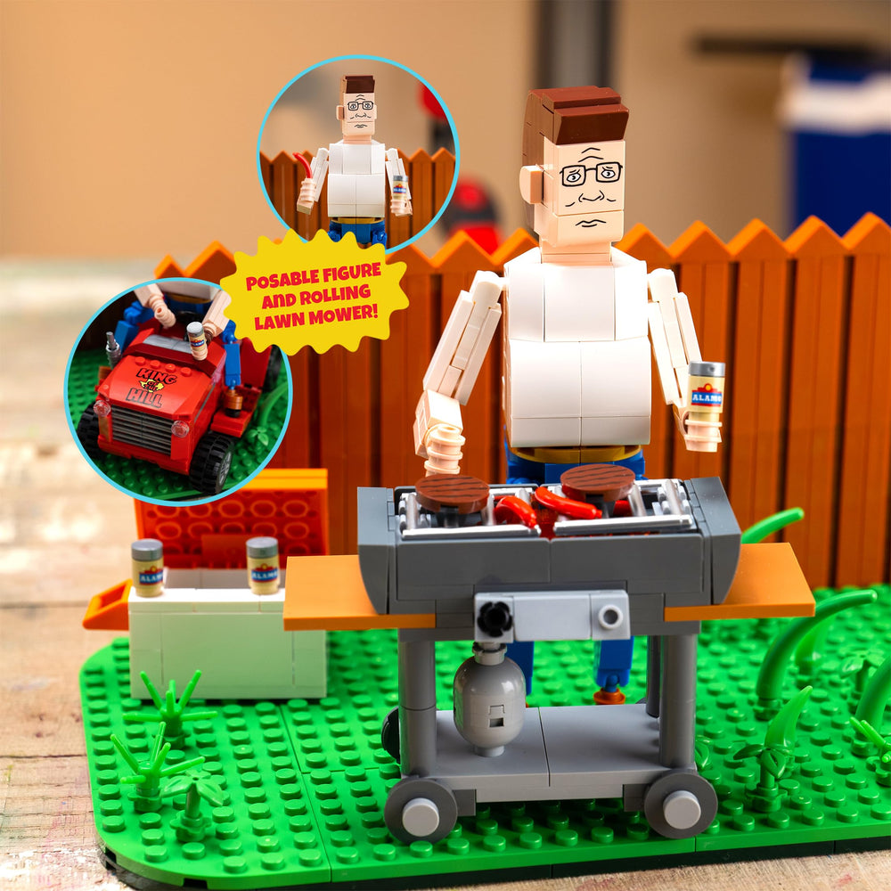 BrickCraft Hank Hill cooler detail, adds realistic picnic vibes to display.