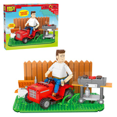 BrickCraft Hank Hill lawn mower close-up for durable, detailed display.