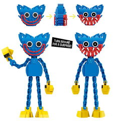 Brickcraft Huggy Wuggy with interchangeable faces for expressive play.