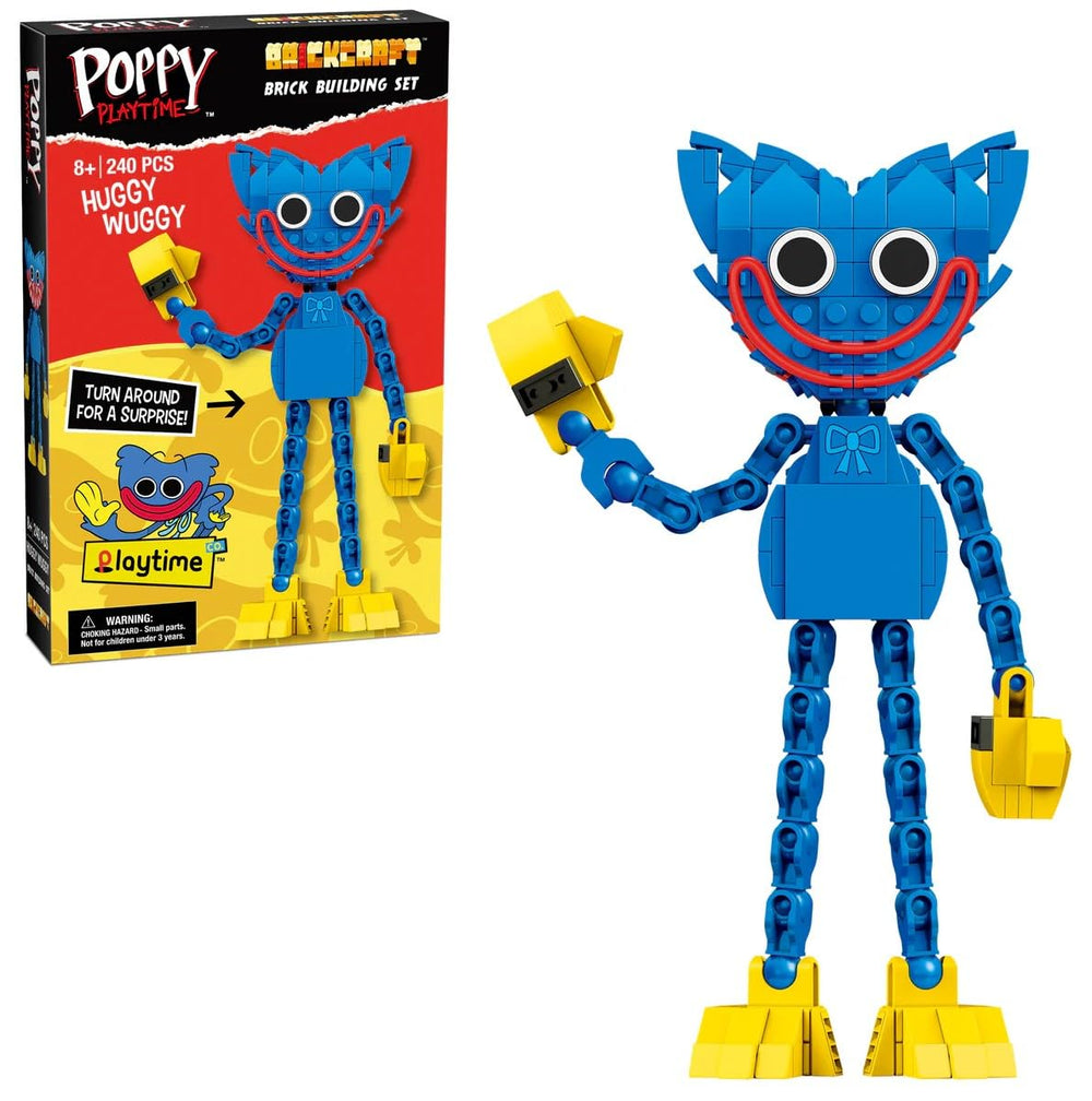 Brickcraft Poppy Playtime Huggy Wuggy figure with poseable limbs for dynamic display.