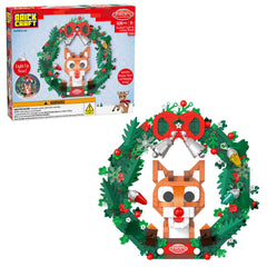 Brickcraft Rudolph nose light shows a glowing feature to enhance holiday ambiance.