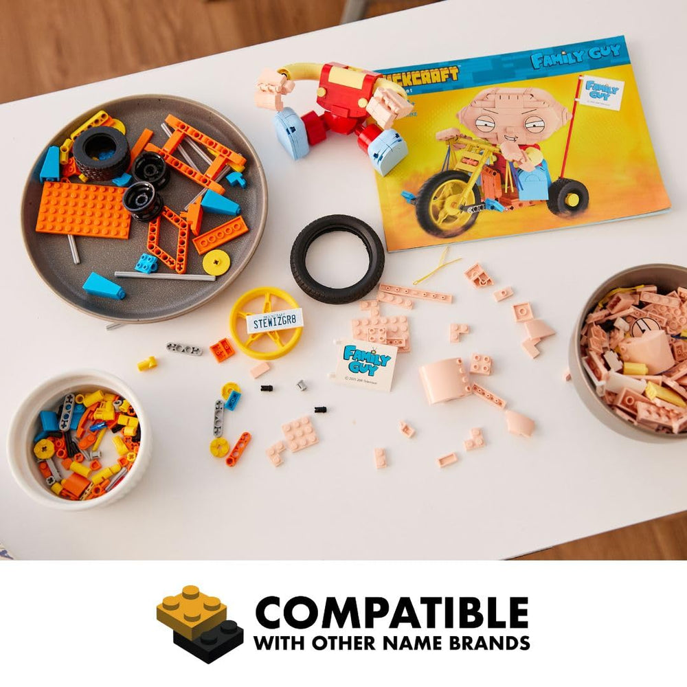 Brickcraft Stewie compatible brick sets expand display collections.