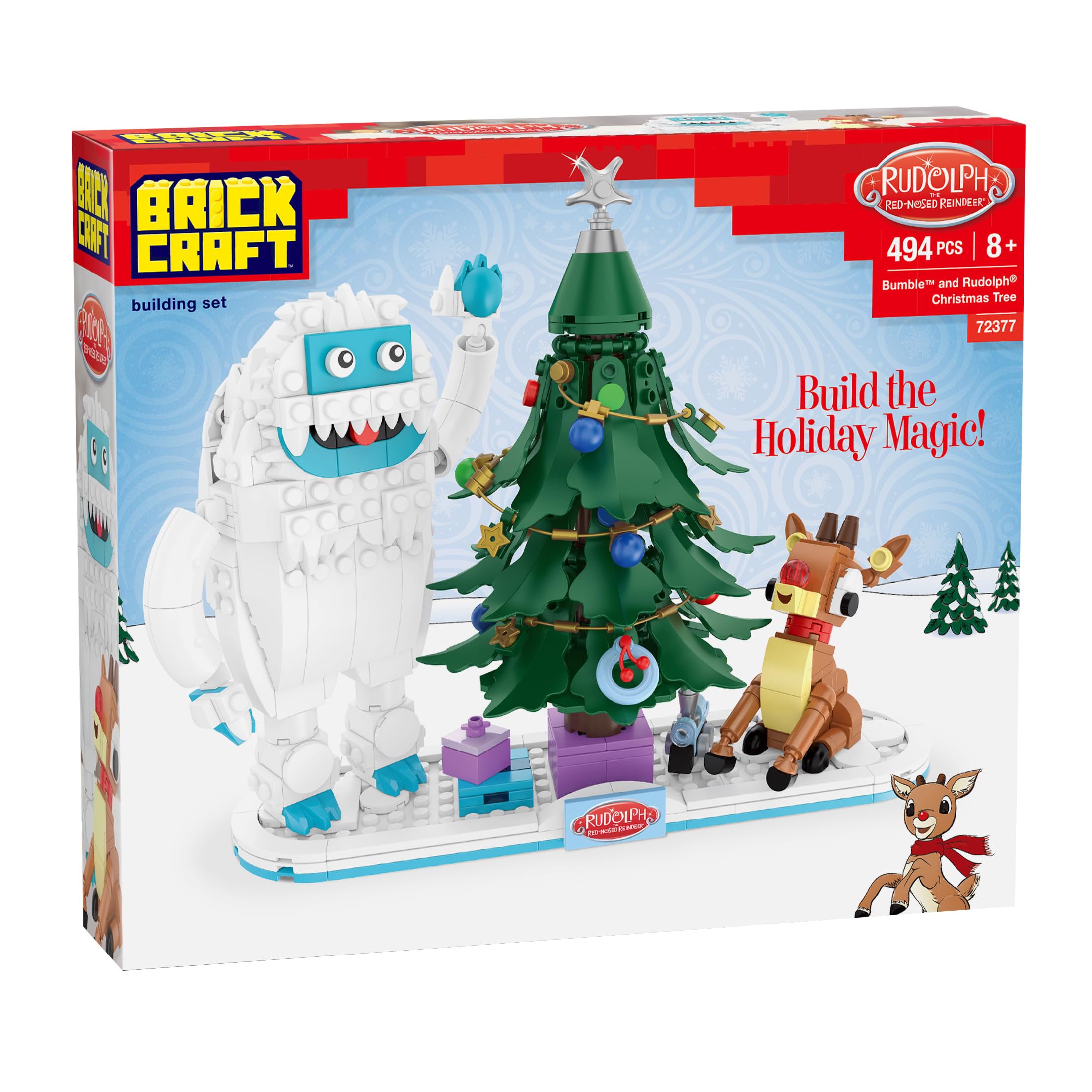 Brickcraft wrapped gifts scene to enhance festive display.
