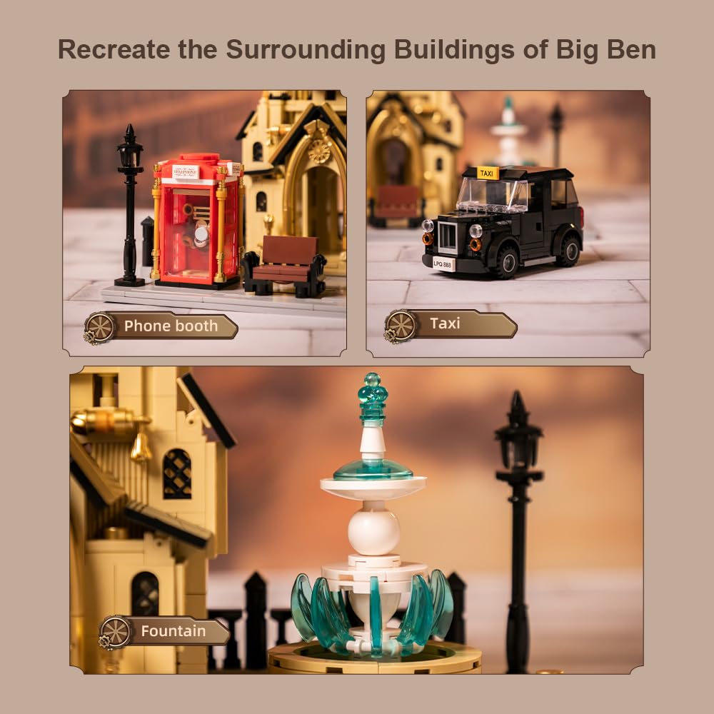 BRICKKK Pantasy Big Ben height scale 57-5cm suggests impressive display centerpiece