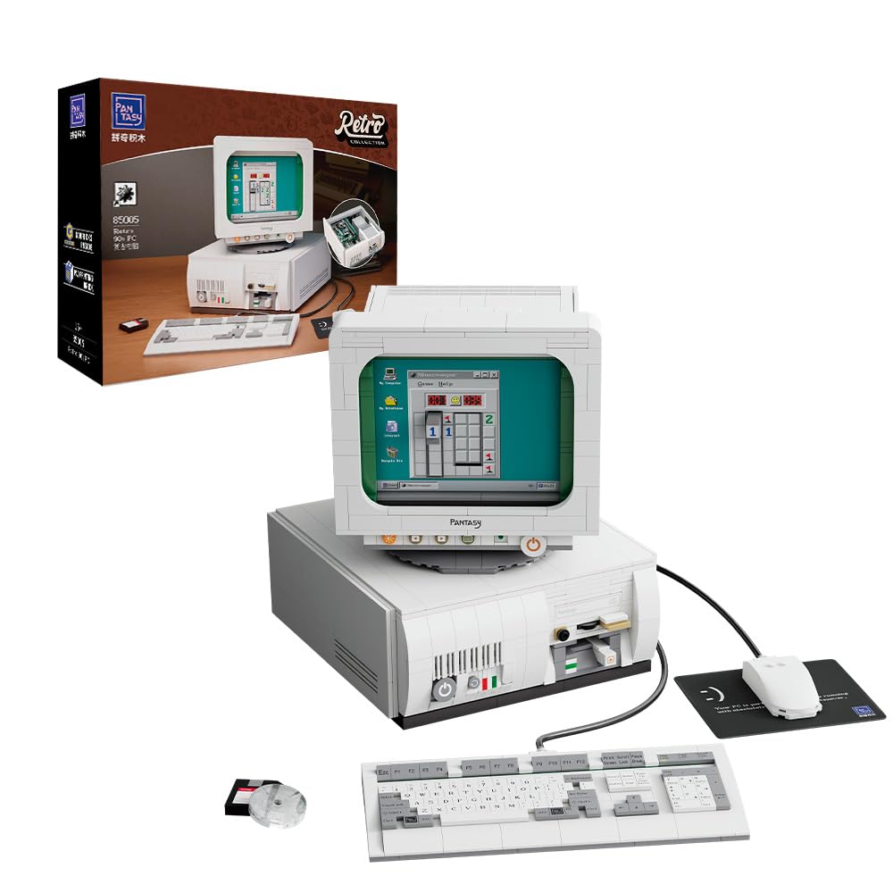 BRICKKK retro computer monitor front view, a stylish desk decor piece evoking 1980s nostalgia.
