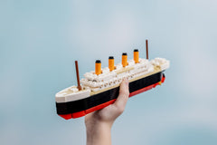Ready-to-display Titanic model from Brick Loot for desks or shelves.