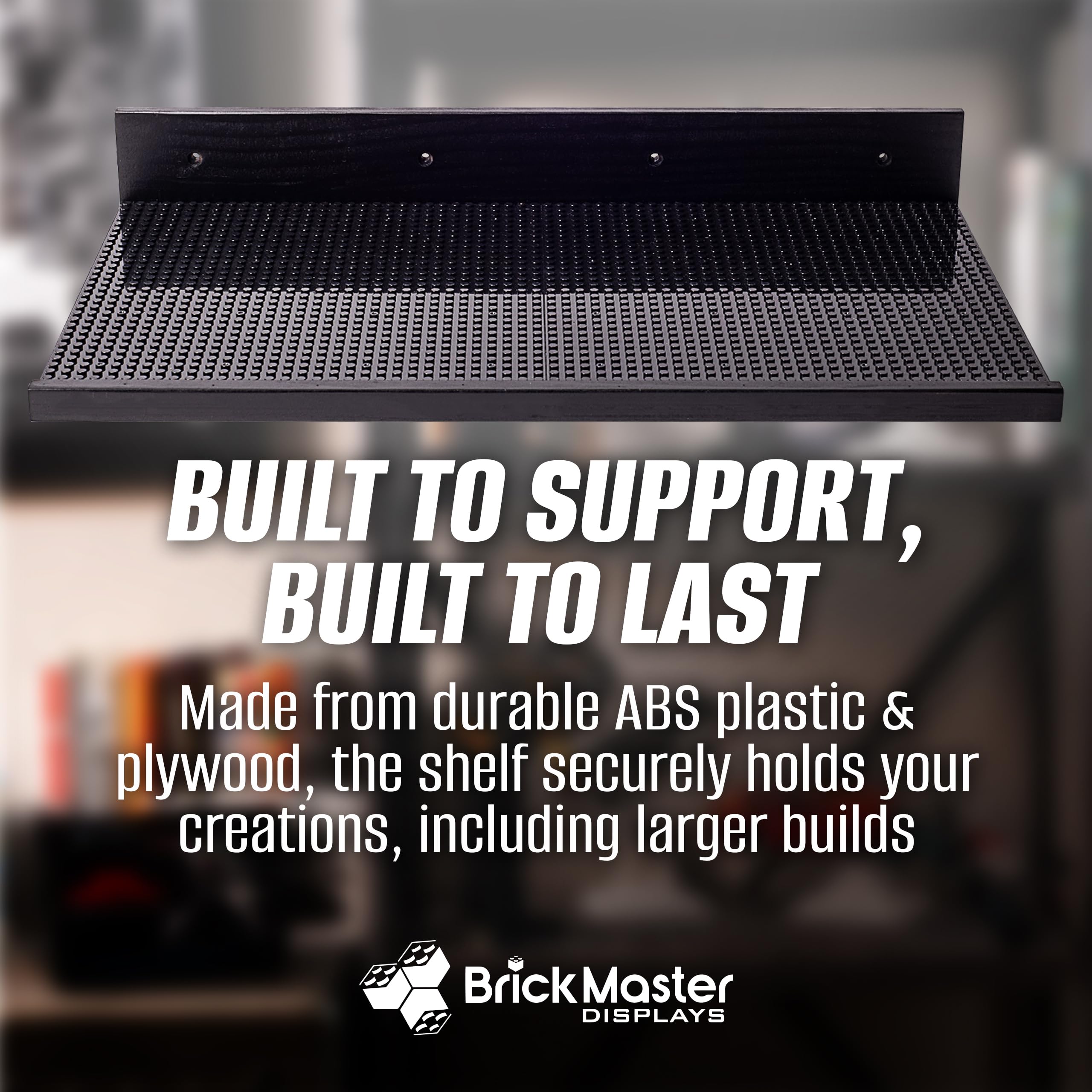 Brickmaster Displays black modern finish blends with any room style
