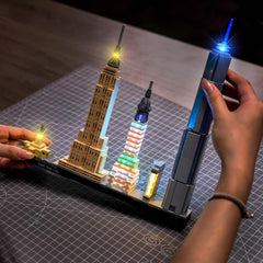 Brickshining gift-ready lighting kit for Lego NYC skyline 21028.
