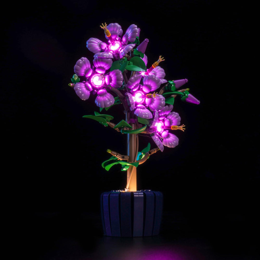 Brickshining Hibiscus LED lighting with battery and USB options for flexible power