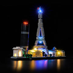 Brickshining LED lighting for 21044 Paris skyline enhances display with bright, even illumination.