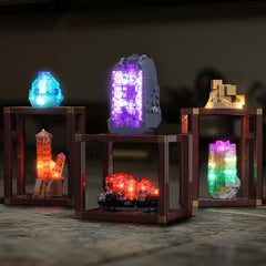 Brickshining LED lighting kit for 21362 Mineral Collection illuminates display with vivid color