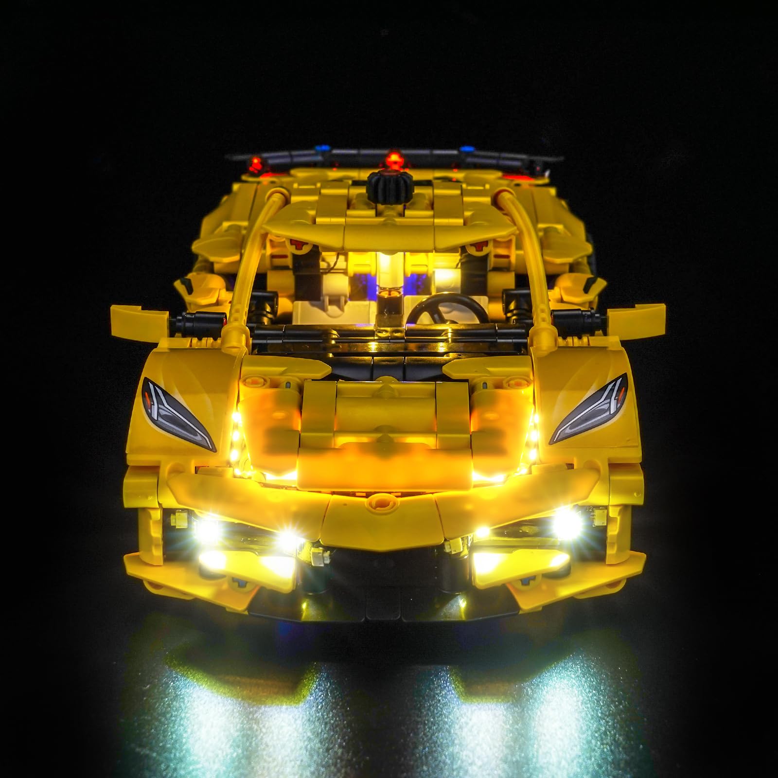 Brickshining lighting kit for Lego 42205 Corvette Stingray side view illuminated
