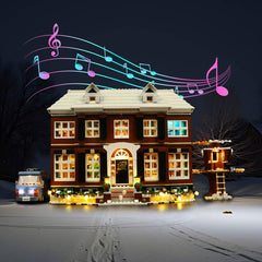 Brickshining LED lighting for Home Alone 21330 illuminates the model for vibrant display