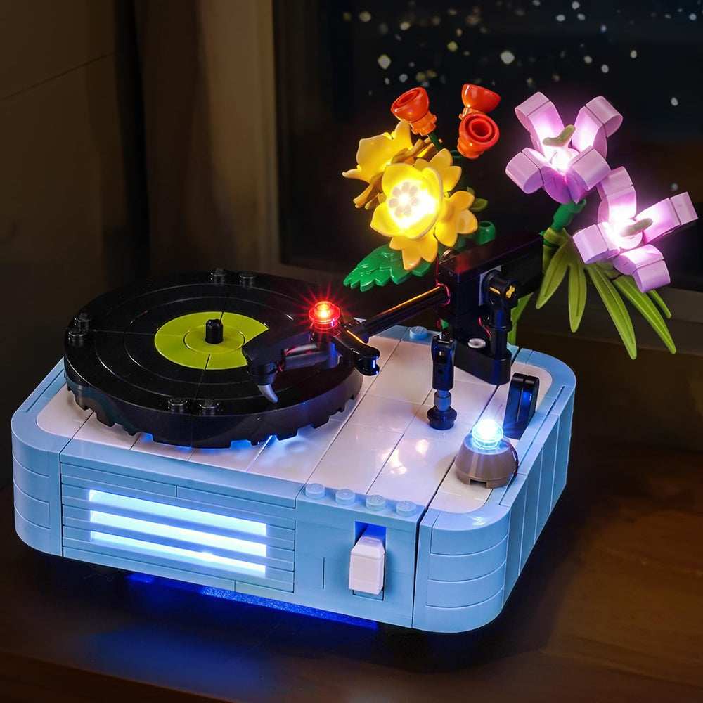 Brickshining LED lighting kit with USB/AAA power for easy setup.