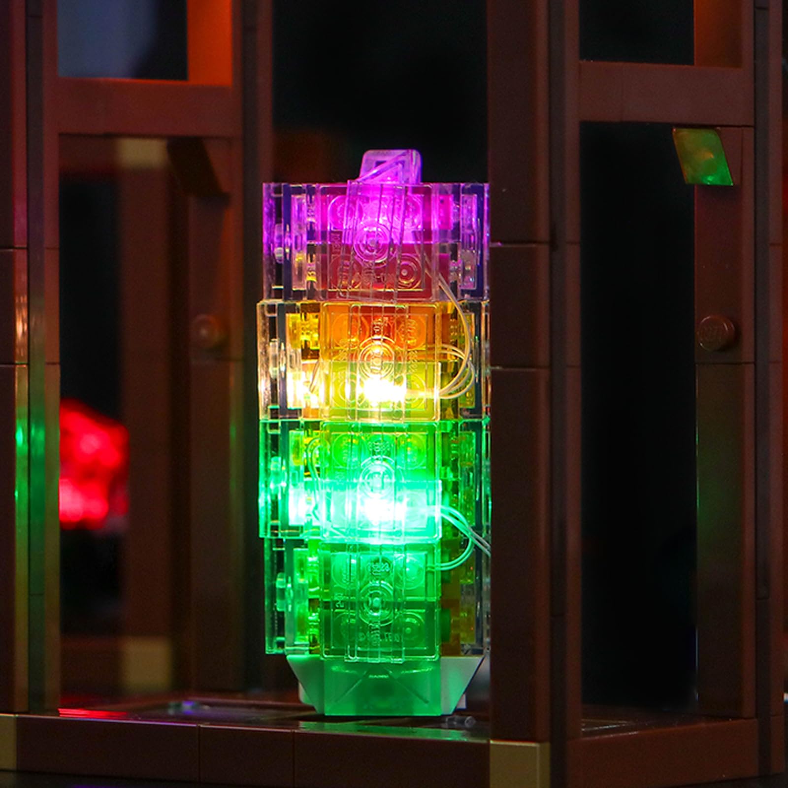 Brickshining lights assembly for 21362 Mineral Collection ensures neat wiring and safe power