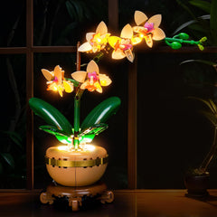Brickshining Mini Orchid LED lighting kit glows on for vibrant display