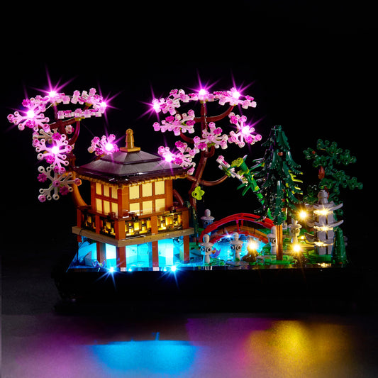 BrickSoul light kit for 10315 Zen Garden installation enhances display.