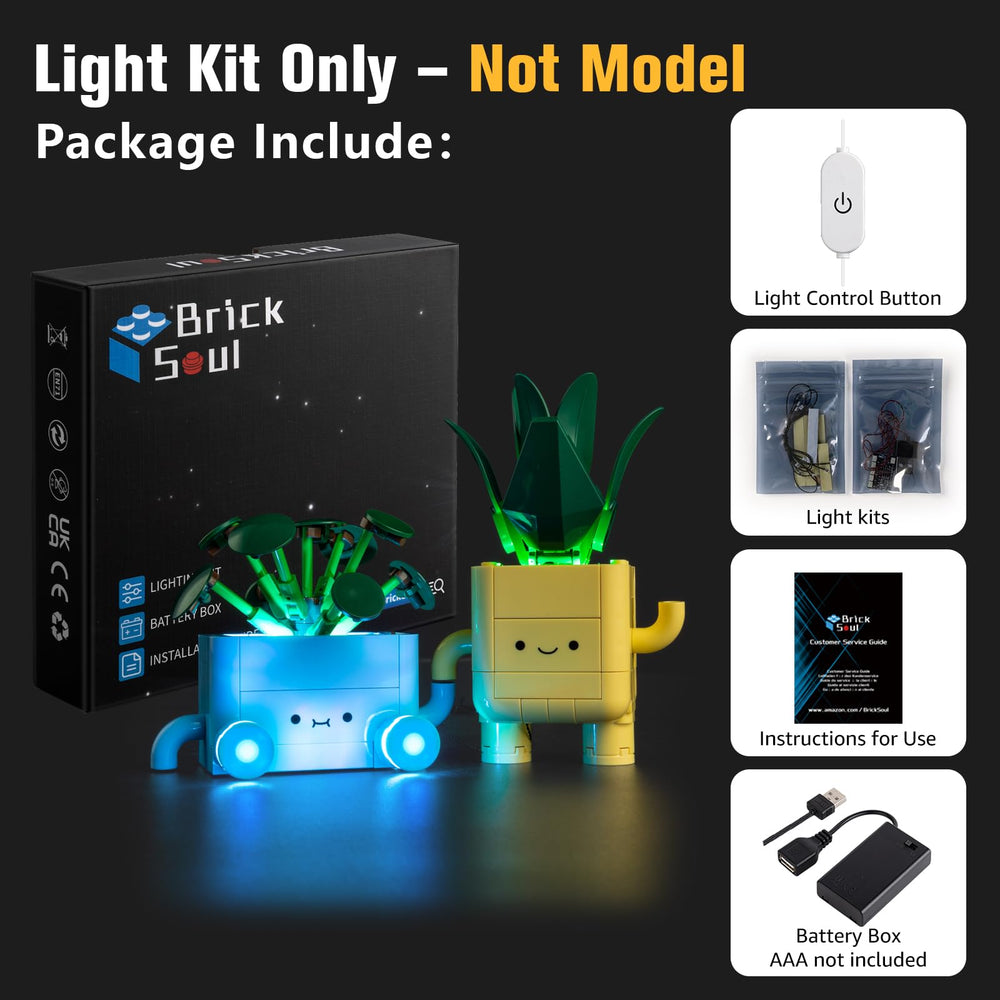 BrickSoul light kit with dimmer switch offers adjustable brightness for realistic lighting.